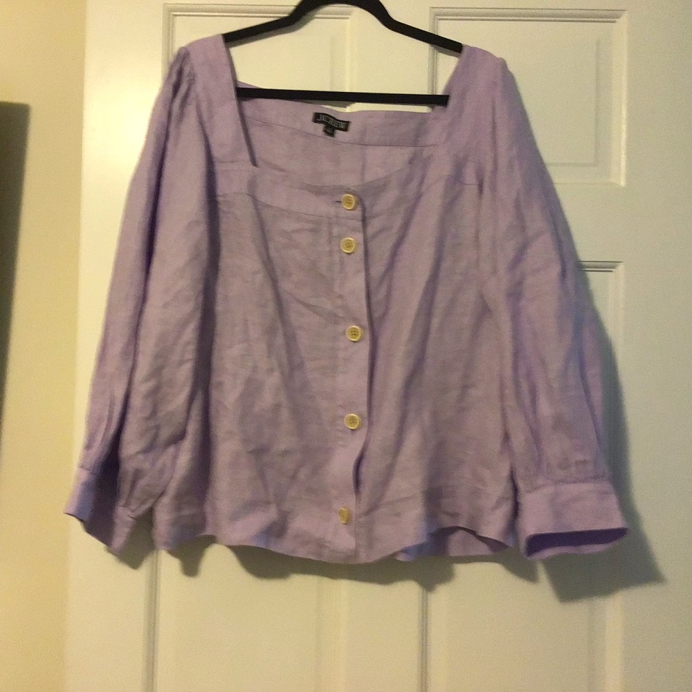 Talbots Light Purple Button-Up Blouse. Never Worn - image 2
